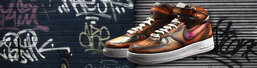 High fashionable patinead Nike Air Force 1 sneakers