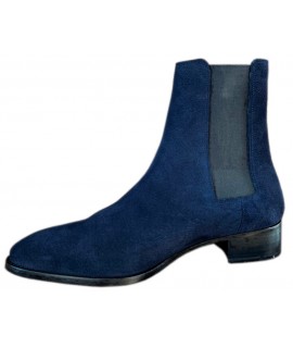 a new revolutionary design of a chelsea boot here in blue matisse color
