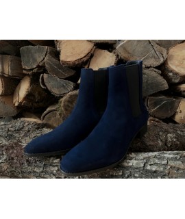 Chelsea boots version en daim bleu
