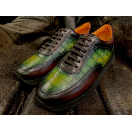 patina croco on sneakers by paulus bolten